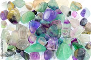 pierre roulées de Fluorine verte, violette,transparente,et multi-colores,
